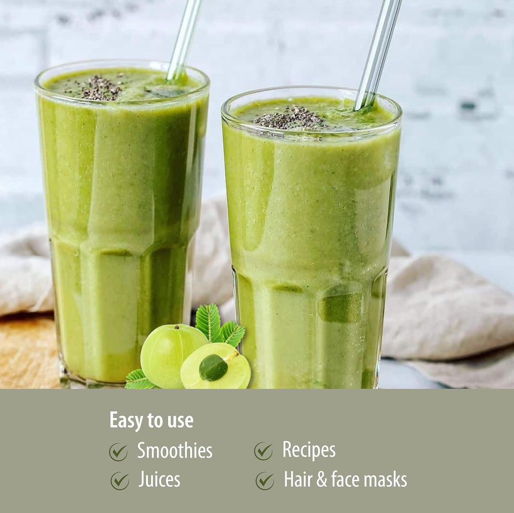 Organic Traditions Organic Amla Berry Powder, Powdered Amla Indian Gooseberry, Non-GMO Organic Powdered Fruit Superfood, 1lb Bag 16oz (454g)