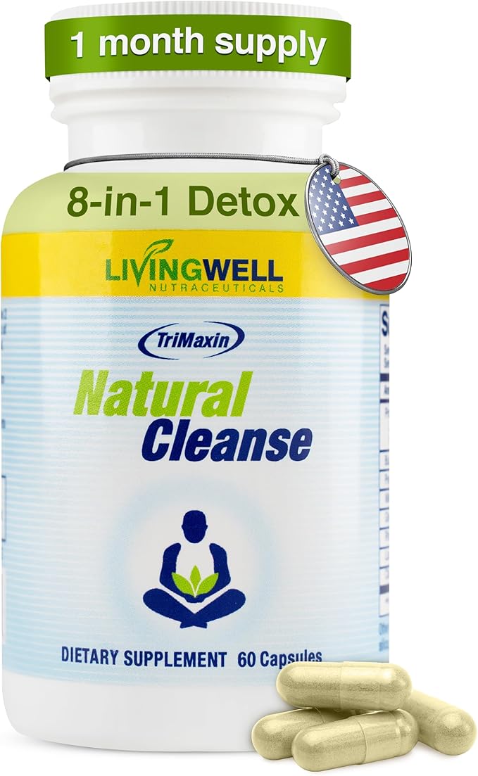 Natural Daily Detox Cleanser - Colon Cleanser for Weight Flush, Bowel Movement Supplements for Stomach Bloating, Promotes Digestive Health, Premium Cleanse Formula for Men and Women, 60 Count