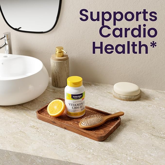 Healthy Origins Vitamin E 1,000 IU (Natural, Non-GMO, Gluten Free, Skin Support, Cardiovascular Support), 240 Softgels