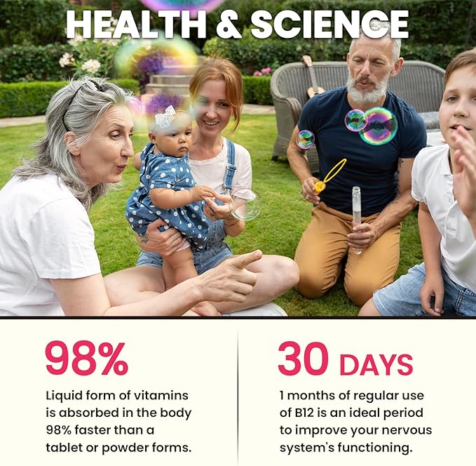 Vitamin B12 Complex 10000 mcg | Vegan Triple Liquid B-12 Drops Sublingual Supplement | Methylcobalamin & Adenosylcobalamin & Hydroxo Blend for Long-Lasting Energy and Healthy Metabolism Berry Flavor