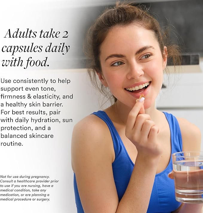 Organic Vegan Collagen Builder - Vitamin C, Trans-Resveratrol and Astaxanthin Supplement for Whole Body Collagen Support - Skin Elasticity, Hydration & Radiance - 60 Capsules