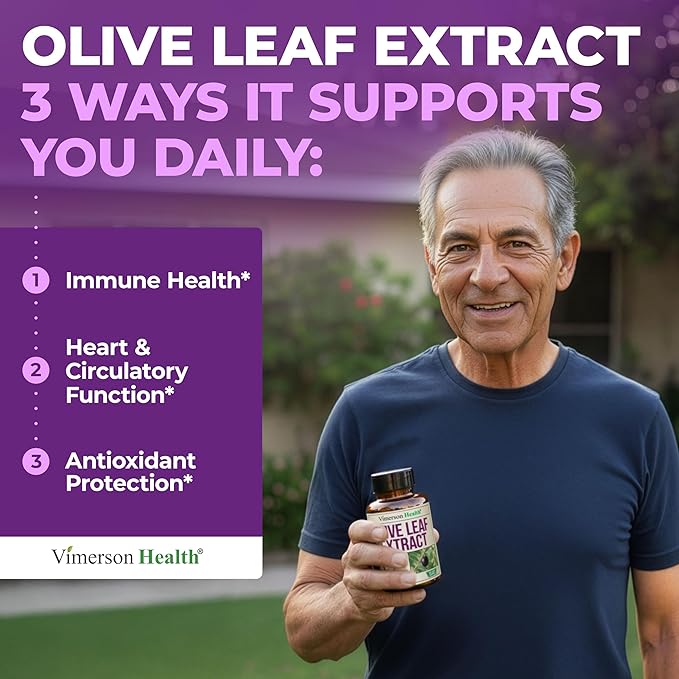 Olive Leaf Extract Capsules – 750 mg Standardized to 150 mg Oleuropein – Polyphenol Antioxidants for Cardiovascular Health and Immune Support Supplement – Vegan Herbal Supplements – 60 Capsules