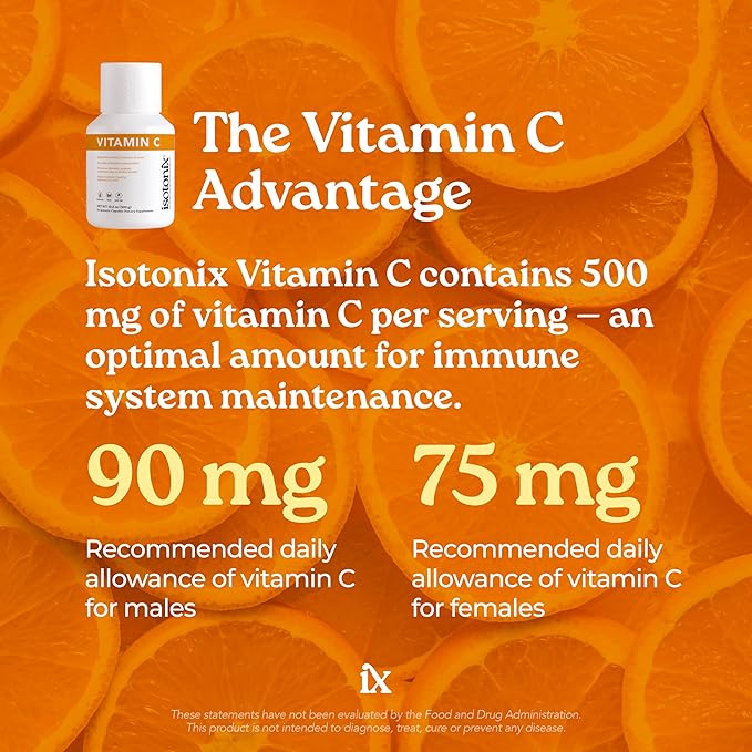 Isotonix Vitamin C Powder – 500 mg Buffered Vitamin C with Beta Carotene & Potassium for Antioxidant, Immune & Heart Support, Isotonic, Vegan, Gluten-Free, 90 Servings