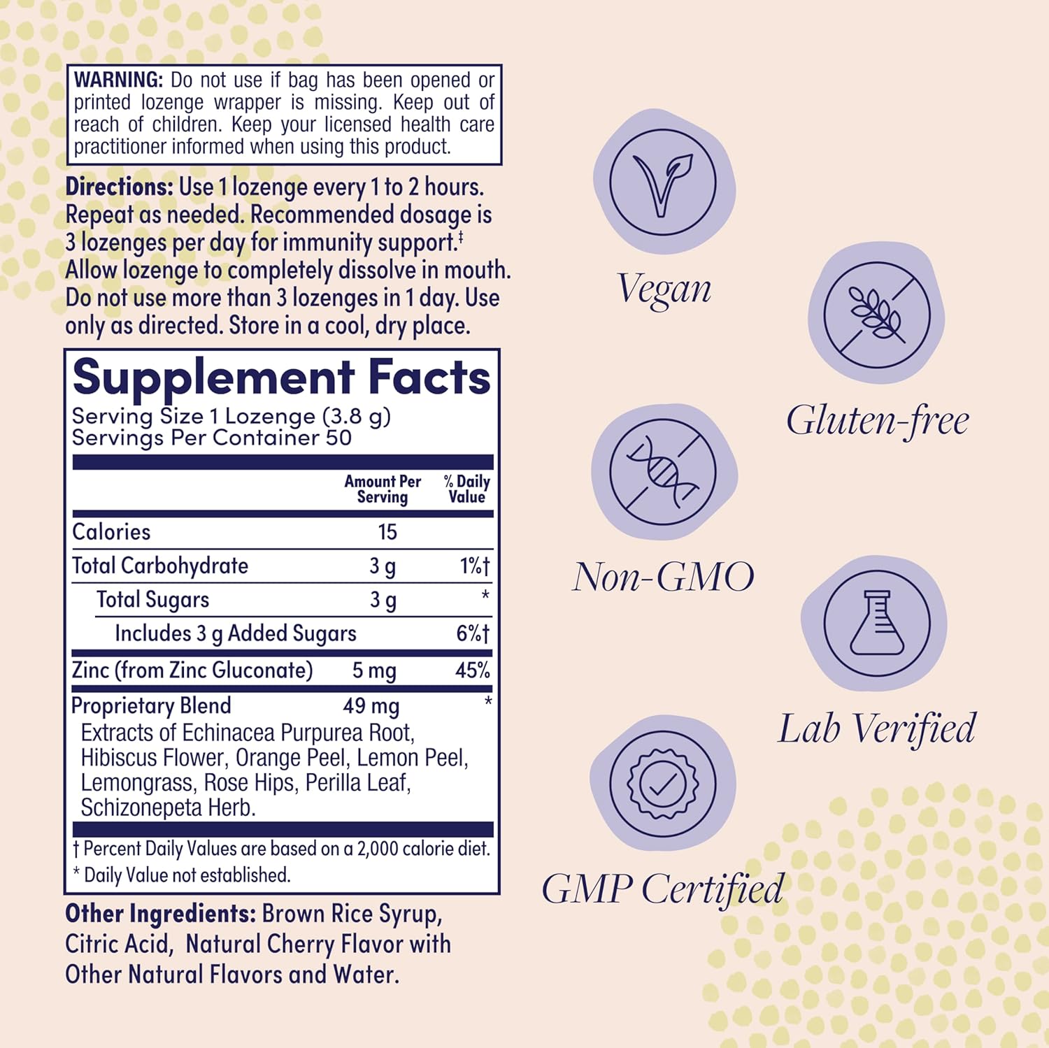 ZAND Immunity Cherry Echinacea Zinc Throat Lozenges 2 Pack - Good-for-You Dry Mouth Lozenges - Immune Support Supplement with Zinc 5mg - Soothe a Dry Throat - Natural Flavor, Gluten Free, 50ct ea