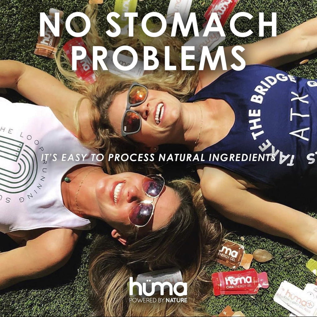 Huma Chia Energy Gel, Strawberries, 24 Gels - Stomach Friendly, Real Food Energy Gels for Endurance Exercise