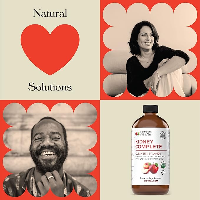Complete Natural Kidney Complete - Liquid Dietary Supplement for Kidney Support, Cleanse, and Detox with Apple Cider Vinegar, Lemon, Organic Chanca Piedra, Beet, Citric Acid, Vitamin C, & More - 12oz