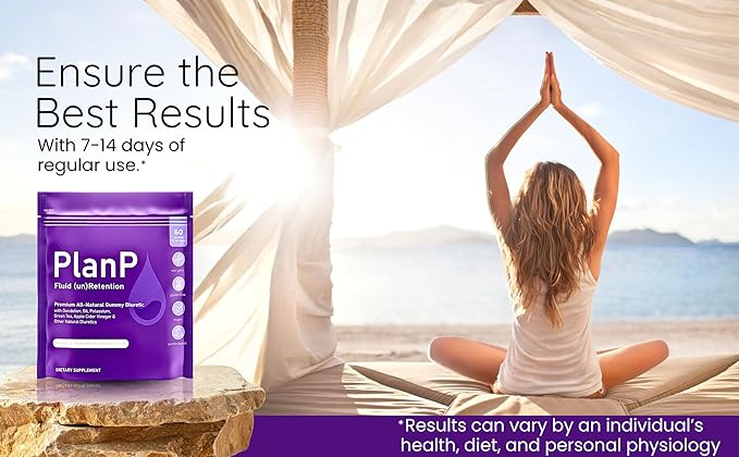 PlanP – Premium All-Natural Diuretic Gummies for Bloating & Water Retention Relief – Plant-Based Formula with Dandelion, Cranberry & Hibiscus – 60 Gummies (30-Day Supply) Made in The USA