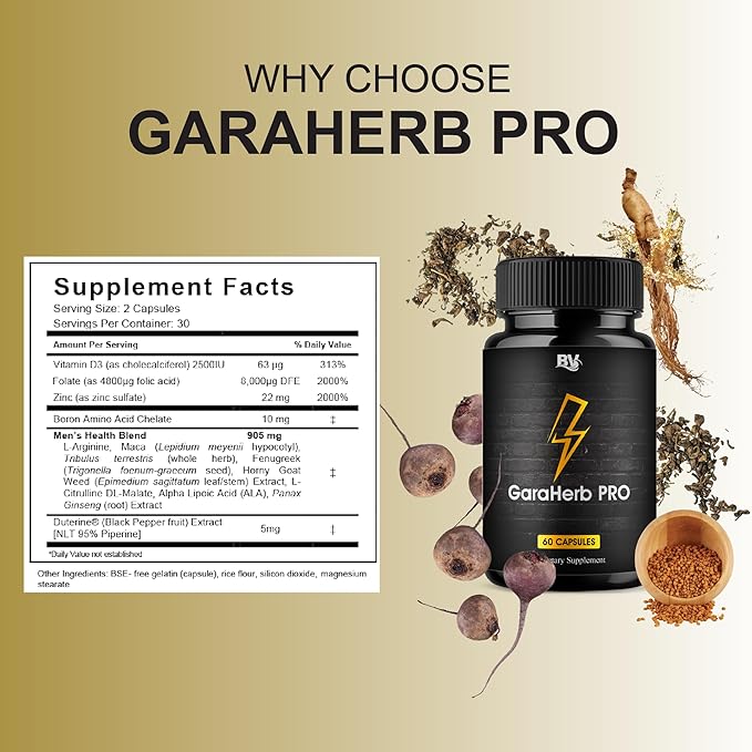 BLUE VIBE Garaherb Pro Premium Performance Capsules, Garaherb Advanced Health and Performance Supplement Pills, Garaherbs Daily Health Support and Overall Energy Formula (5 Pack - 300 Capsules)