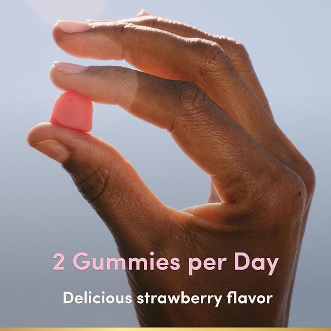 Nature's Bounty Optimal Solutions Advanced Hair, Skin and Nails Pectin Gummies, 2X Biotin Per Serving, No Stick Gummy, Vegetarian Formula, Strawberry Flavor, 200 ct, 100 Total Servings (Pack of 3)