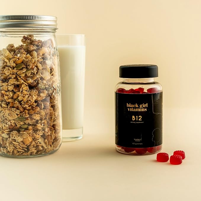 Black Girl Vitamins - Vitamin B12 Gummies, for Energy, Metabolism & Nervous System Support, 1000 mcg Cyancobalamin B12 per Serving, Halal & Gluten-Free - 60ct