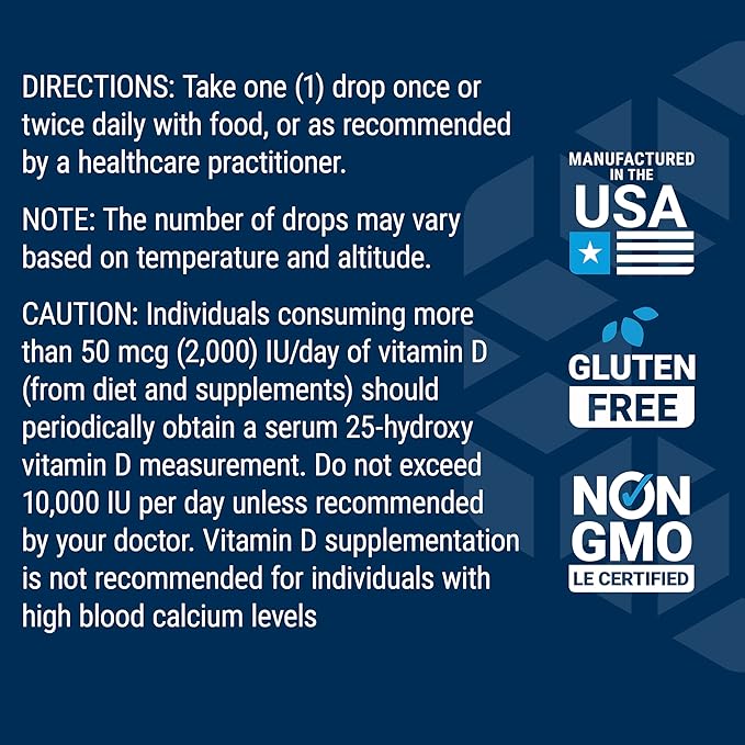 Life Extension Liquid Vitamin D3, 50 mcg (2000 IU), Immune System Support, Bone Health, Whole-Body Health, unflavored, Gluten-Free, Non-GMO, 29.57 ml