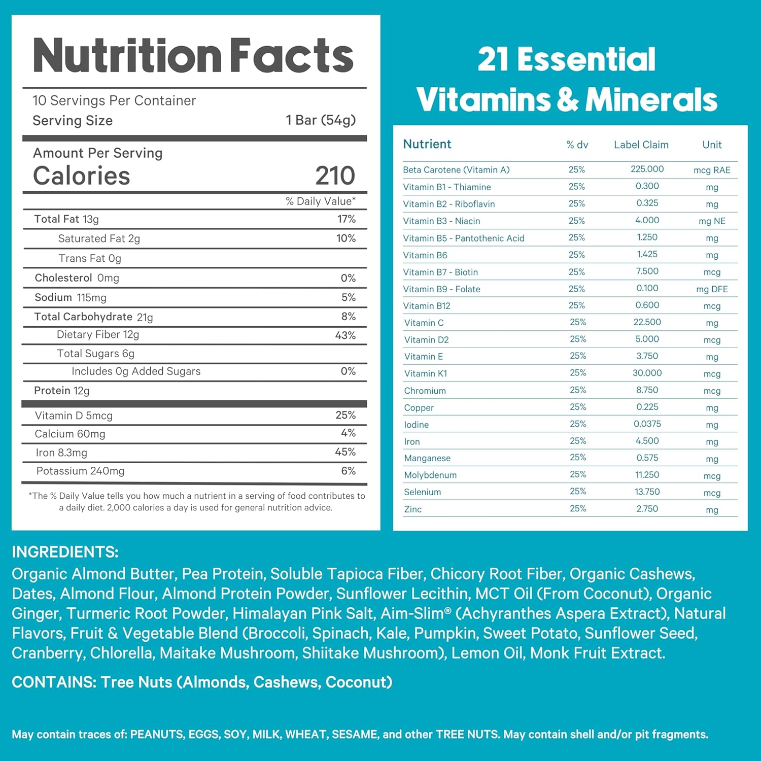 Essential Nutrition Bars by LyfeFuel | Vegan Protein Bar & Low Carb Meal Replacement for Intermittent Fasting and Hunger Control | 12g Plant-Based Protein, High Fiber, MCT Oil and 21 Organic Vitamins | No Sugar Alcohols (Lemon Ginger Tart)