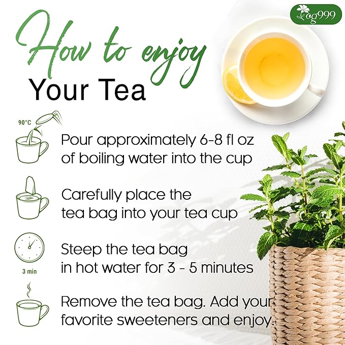 TOG999, Premium Moroccan Mint Green Tea | 30 Tea bags | Traditional Green Tea with Spearmint – Refreshing Flavor, Premium Quality Herbal Blend. Gluten-Free. Vegan