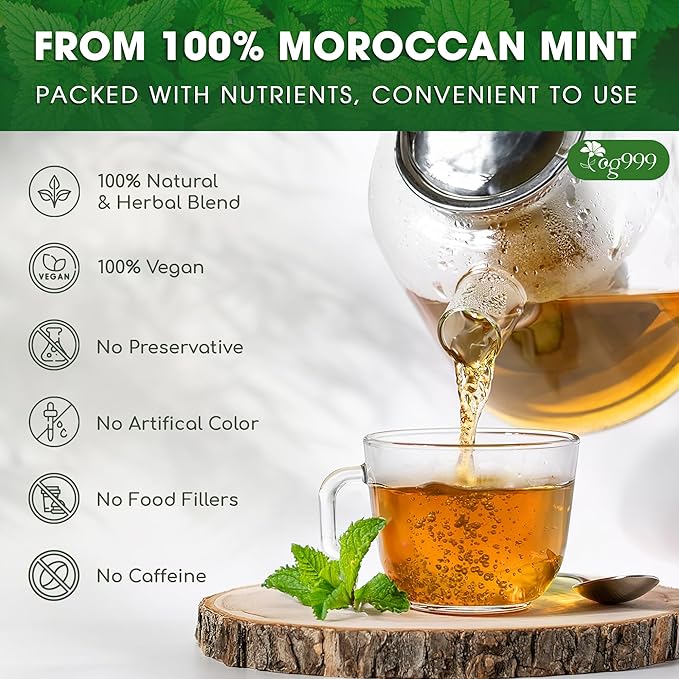 TOG999, Premium Moroccan Mint Green Tea | 30 Tea bags | Traditional Green Tea with Spearmint – Refreshing Flavor, Premium Quality Herbal Blend. Gluten-Free. Vegan