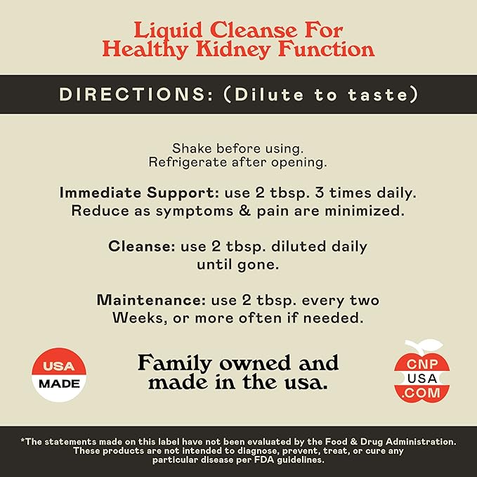Complete Natural Kidney Complete - Liquid Dietary Supplement for Kidney Support, Cleanse, and Detox with Apple Cider Vinegar, Lemon, Organic Chanca Piedra, Beet, Citric Acid, Vitamin C, & More - 12oz