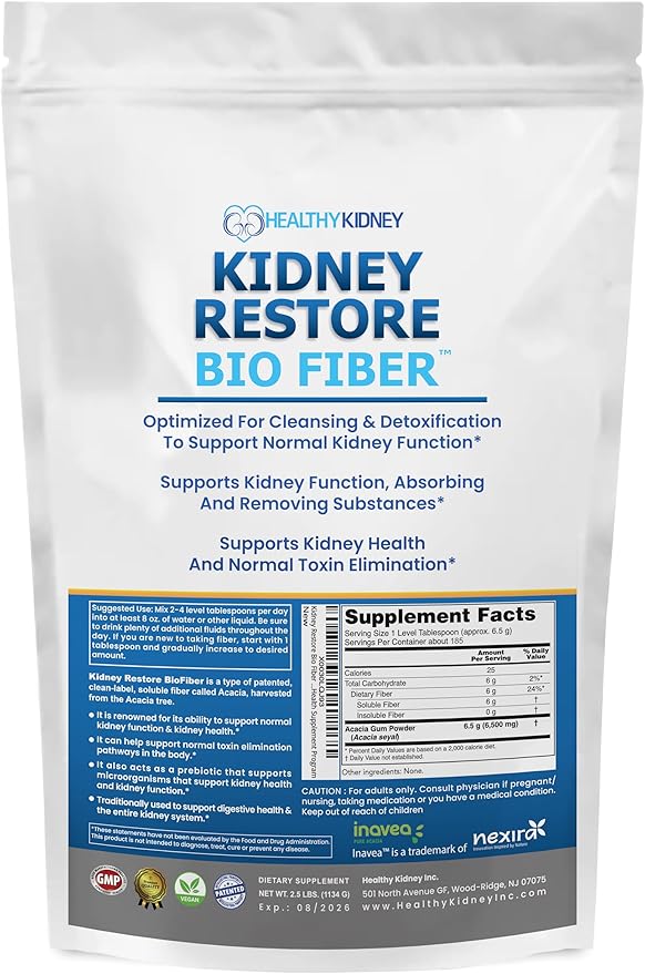 Bio Fiber, Kidney Cleanse Detox & Repair - Restorative Kidney Support & Kidney Supplement to Remove Waste, Kidney Health Supplement - Add to Tea for Kidney Health - 2.5 LBS