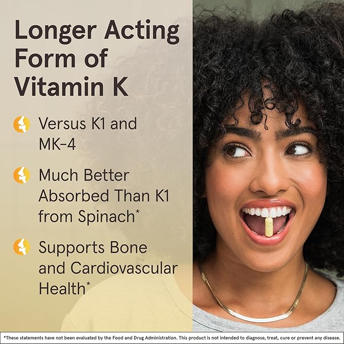 Jarrow Formulas MK-7 90 mcg - Bioactive Form of Vitamin K2-120 Servings (Softgels) - for Bone & Cardiovascular Health - Vitamin K2 MK-7 Dietary Supplement - Gluten Free