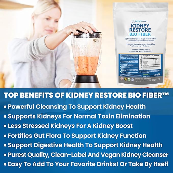 Bio Fiber, Kidney Cleanse Detox & Repair - Restorative Kidney Support & Kidney Supplement to Remove Waste, Kidney Health Supplement - Add to Tea for Kidney Health - 2.5 LBS