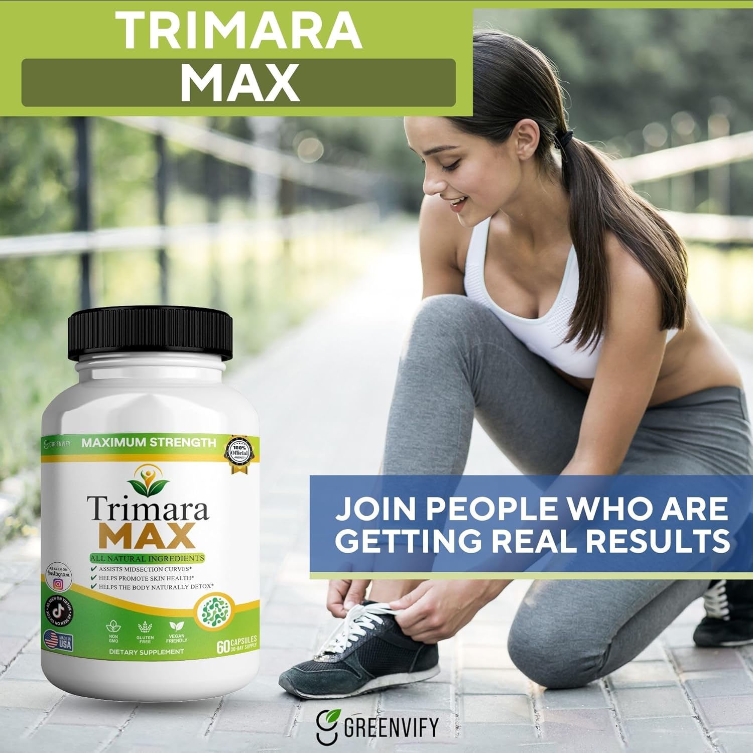 Trimara Max Maximum Strength Natural Dietary Supplement, 60 Capsules, All Natural Ingredients with Psyllium Powder, 30-Day Supply (1)