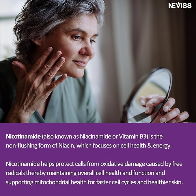 Sugar Free Nicotinamide 500mg Gummies, (Flush Free Niacin) Vitamin B3 Niacinamide Supplement for Cellular Energy Metabolism & Repair, Vitality, Healthy Aging, Cranberry Flavor, Easy to Chew, 120 Cts