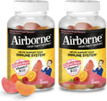Airborne 750mg Vitamin C Gummies for Adults, Immune Support Gummies with Powerful Antioxidants VIT C & E, Caffeine Free - 2x63ct Bottle (42 Servings), Assorted Fruit Flavor