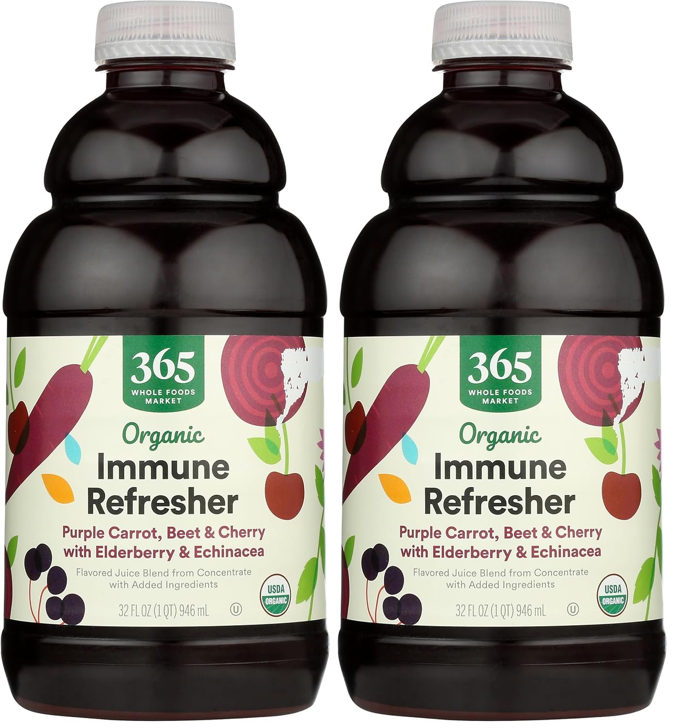 365 By Whole Foods Market, Juice Carrot Beet Cherry Elder Organic, 32 Fl Oz (Pack of 2)