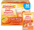 Emergen-C 1000mg Vitamin C Immune Support Powder Super Orange 90CT includes Zinc, Manganese, 7 B Vitamins and Electrolytes for Back to School Essentials