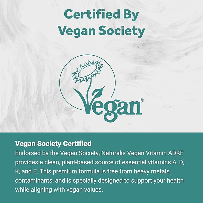 Naturalis Vegan Vitamin ADK with 50mg Tocotrienol and CoQ-10 | Nano-Emulsified in EVOO for Better Absoprtion | Non-GMO, Soy Free and Vegan Society Certified | 180 Veggie Softgels (Carrageenan Free)