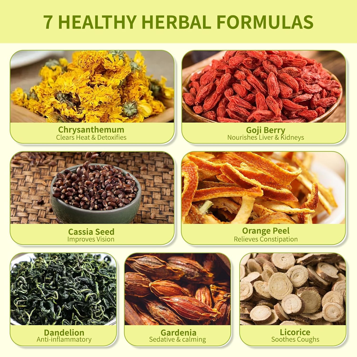 Dandelion Wolfberry Tea, Natural Kidneys & Liver Health Dandelion Root Tea with Dandelion, Wolfberry, Cassia Seed, Chrysanthemum, Licorice, Orange Peel, Gardenia (3 Pack/36 Bags)