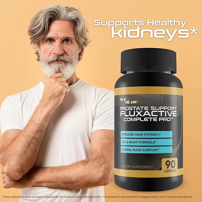 Prostate Support Fluxactive Complete Pro - Premium Prostate Formula with Panax Ginseng – Promote T Prostate Health for Men’s Health & Wellness - Aid Blood Flow & Stamina - Prostate Supplements for Men