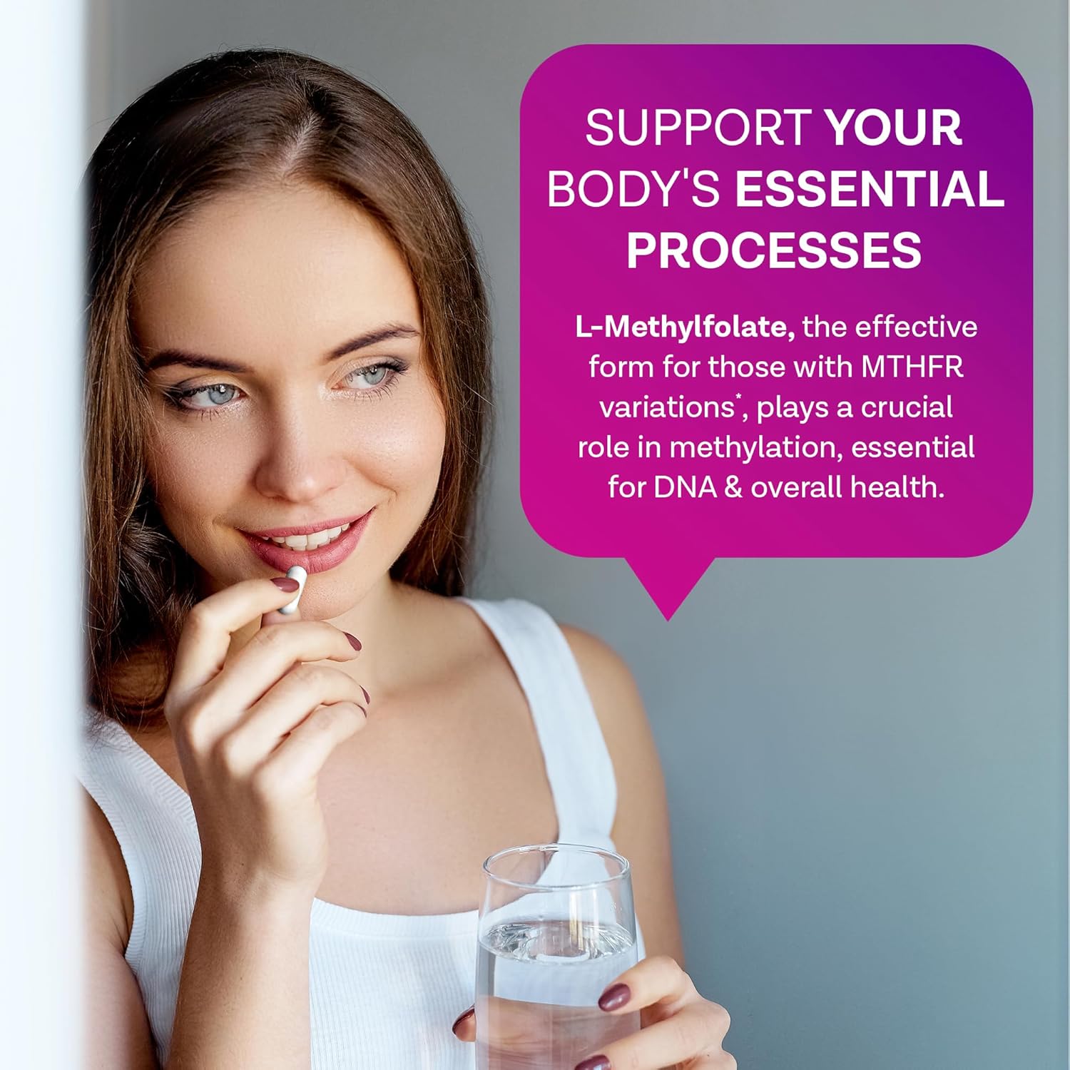 MD Life L Methylfolate 15mg - Professional-Grade Active Methylfolate Supplement - Maximum Potency MTHFR Supplements - L-methylfolate 15 mg 90 Capsules - Essential Amino Acids