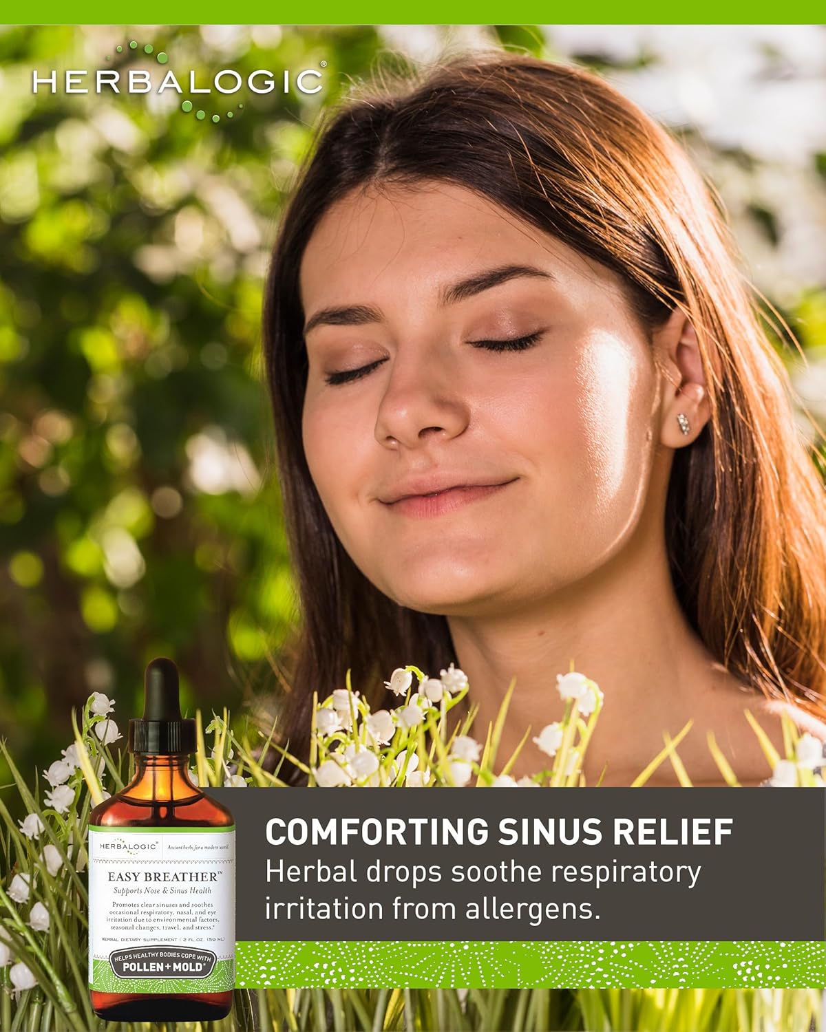 Herbalogic - Easy Breather Liquid Herb Drops - Supports Nose & Sinus Health - Helps Healthy Bodies Cope with Pollen & Mold - Based on The Traditional Chinese Formula Yu Ping Fang San - 2 Fl. Oz.