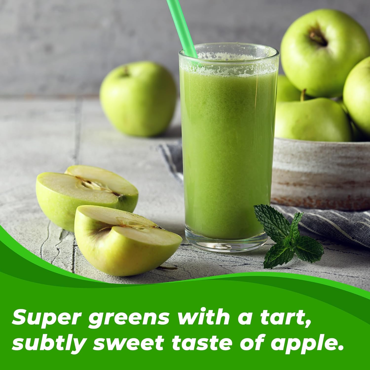 Orgain Supreme Greens Powder with 25 Organic Greens, 50 Superfoods, 1 Billion Probiotics, and Adaptogens, Vegan Greens for Gut Health and Immune Support, 1.5 Servings of Fruit and Veggies, Green Apple