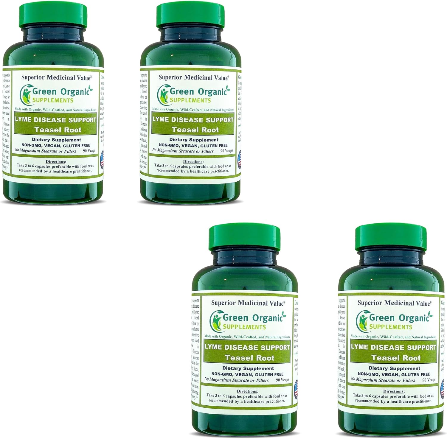 Green Organic Supplements' Lyme Disease, Teasel Root (Pack of 4)