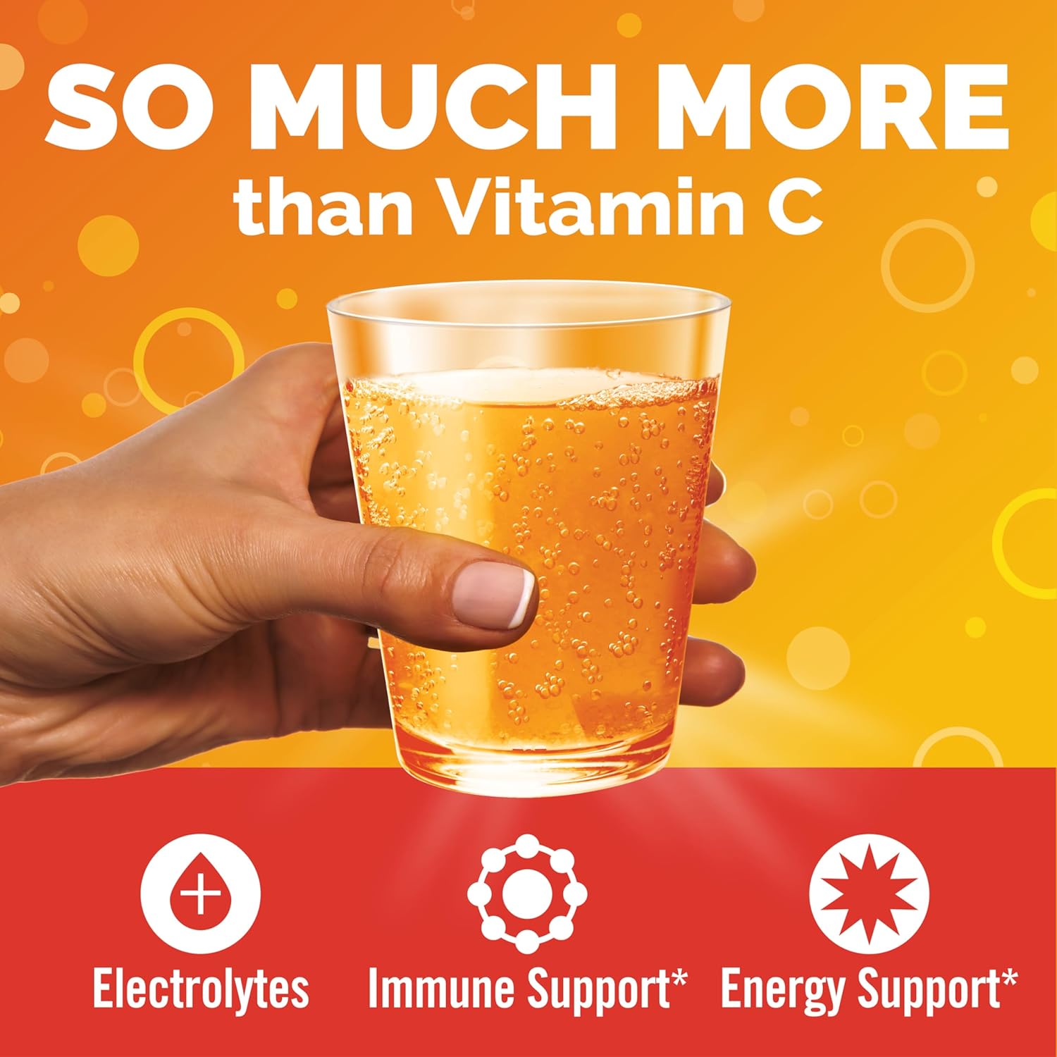 Emergen-C 1000mg Vitamin C Immune Support Powder Super Orange 90CT includes Zinc, Manganese, 7 B Vitamins and Electrolytes for Back to School Essentials