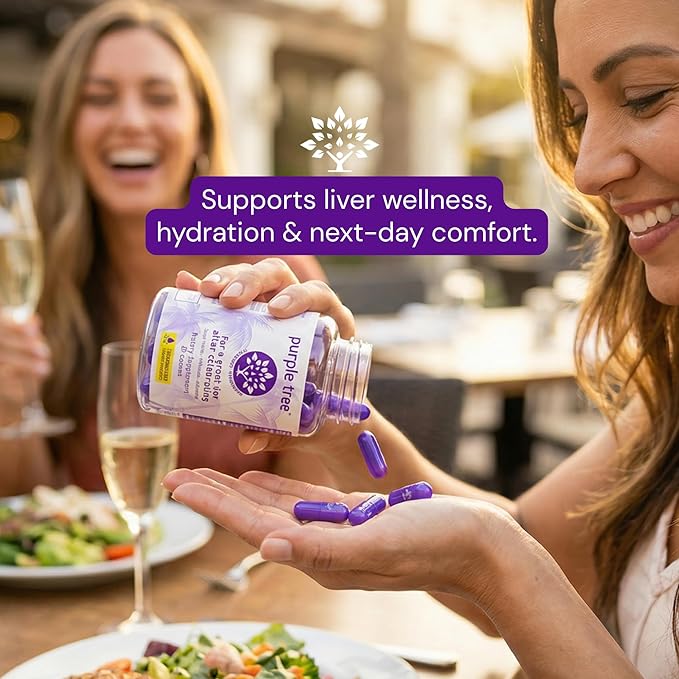 purple tree Post-Celebration Wellness Bottle + Packet Kit Combo, Liver Support, Rapid Hydration, Body Replenisher | Dihydromyricetin DHM, Milk Thistle, Electrolytes, Vitamin B, Willow Bark, Quercetin