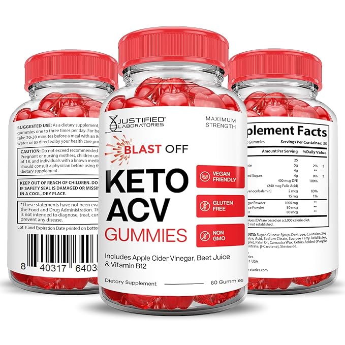 (10 Pack) Blast Off Keto ACV Gummies Advanced Formula 1000MG Blsat Off Keto Gummies Apple Cider Vinegar Formulated with Pomegranate Beet Juice Powder B12 Vegan Non GMO 600 Gummys