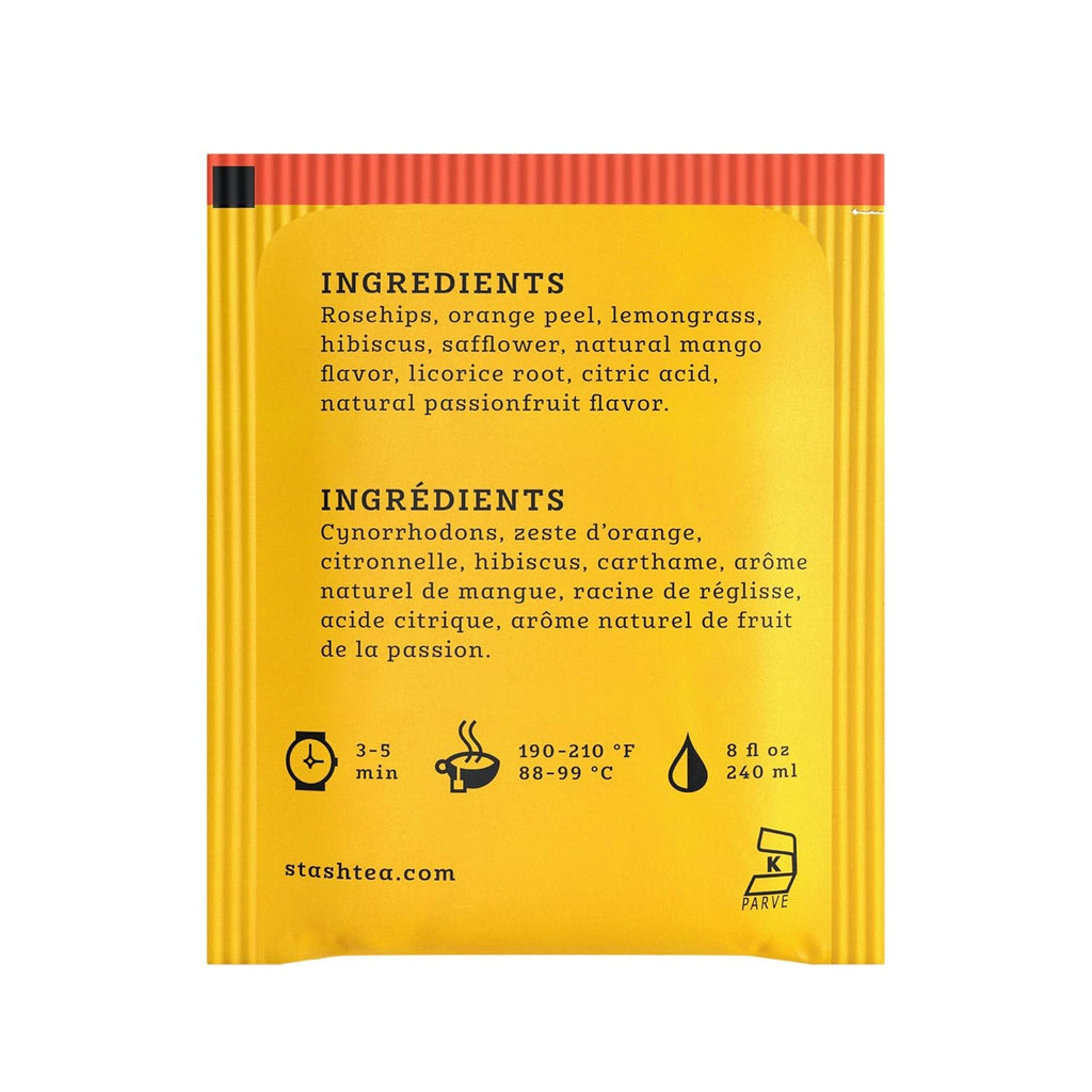 Stash Tea Mango Passionfruit Herbal Tea, Box of 100 Tea Bags