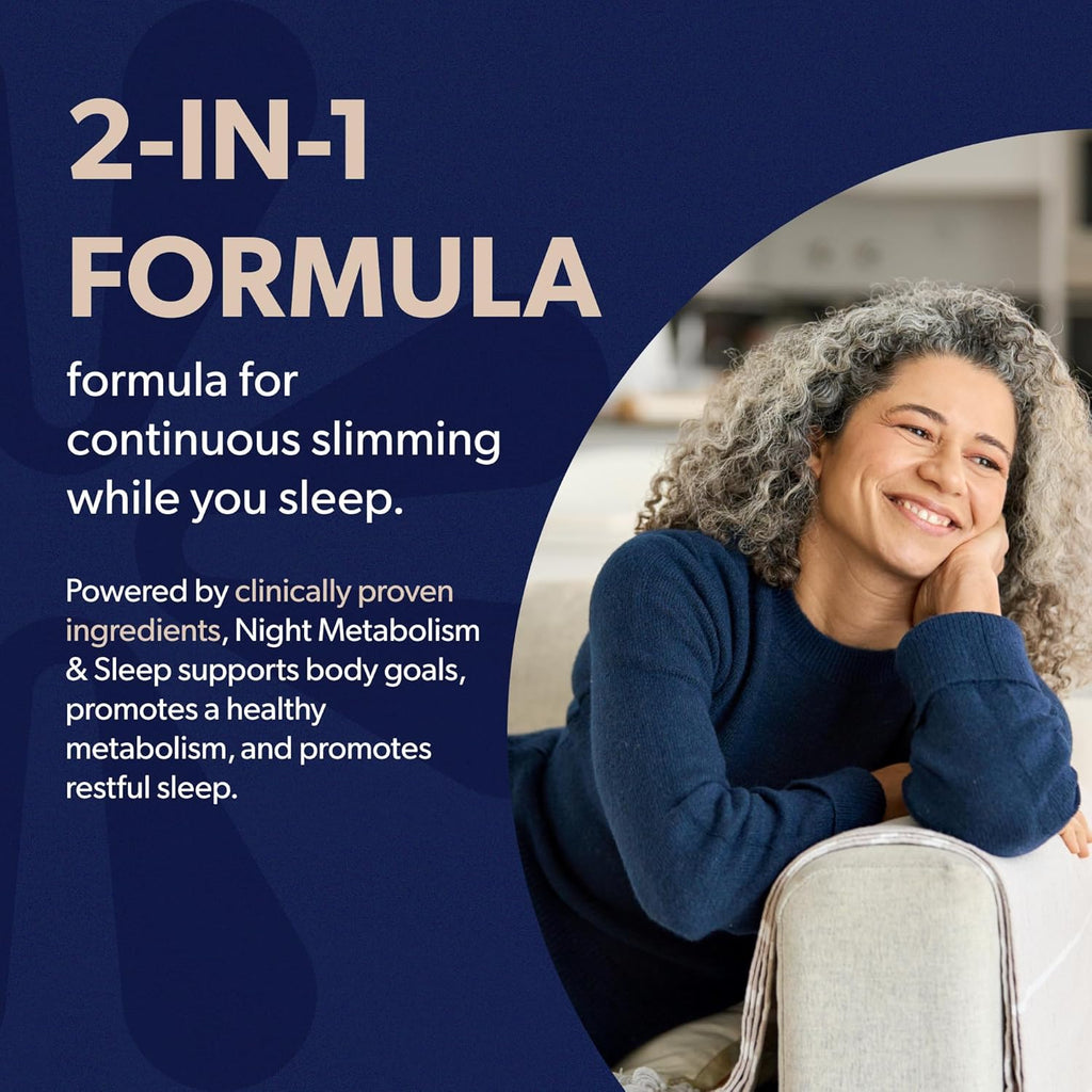 BIOMA Night Metabolism & Sleep - Supports Digestion, Energy Metabolism & Restful Sleep with Melatonin, Vitamin D, Magnesium & More - 60 Capsules (30-Day Supply)