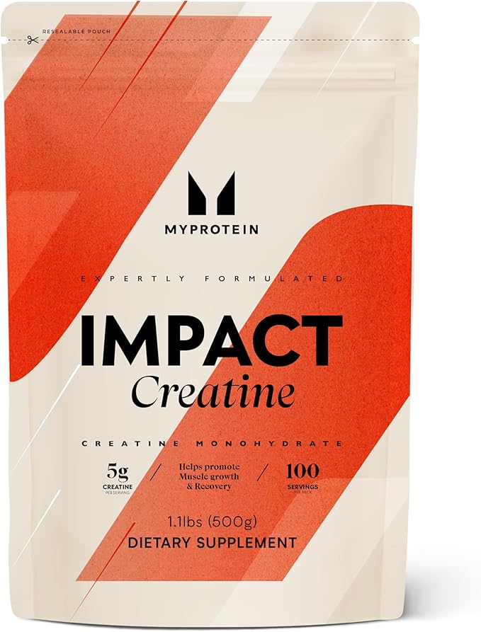 Myprotein Creatine Monohydrate Powder, 100 Servings (1.1lbs), Pure Unflavored Creatine Powder, Post/Pre Workout Supplement for All Sports & Exercises