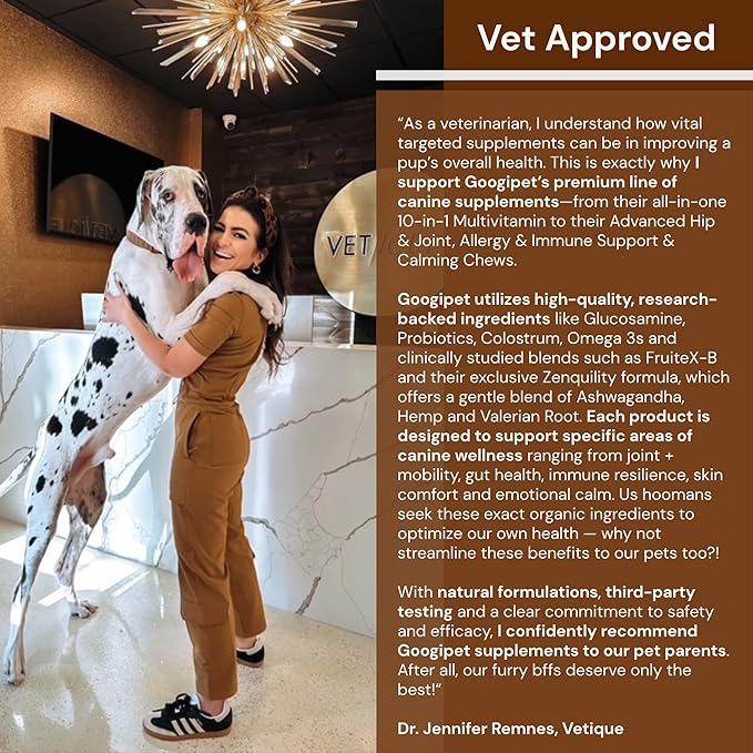 Googipet Probiotics for Dogs Digestive Health - Prebiotics and Probiotics Chews for Dog Yeast Infection Treatment + Digestive Enzymes - Dog Probiotics for Itchy Skin & Ears w/Papaya, Pumpkin, & Fiber