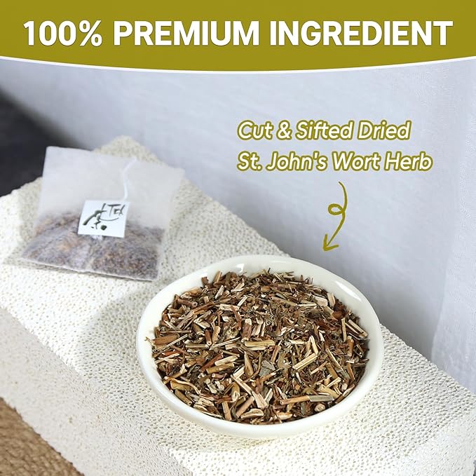 TEARELAE - St. John's Wort Tea Bags - 40 Count - Natural Saint John's Wort Tea Support for Relaxation - 100% Pure Premium Dried St Johns Wort Herb - Non-GMO - Caffeine-Free