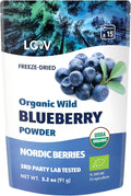 LOOV Organic Wild Blueberry Powder - 15-Day Supply, 3.2 Oz, Good for Smoothie & Breakfast, Freeze-Dried, from Northern Europe, No Added Sugar
