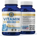 Vykee Nutrition Vitamin D3 K2 Complex - Ultimate Absorption 140mg D3 & 110mg K2 (MK-7) | Vegan, Non-GMO | Supplement for Bone, Teeth, Muscle, & Heart Health | 120 Capsules