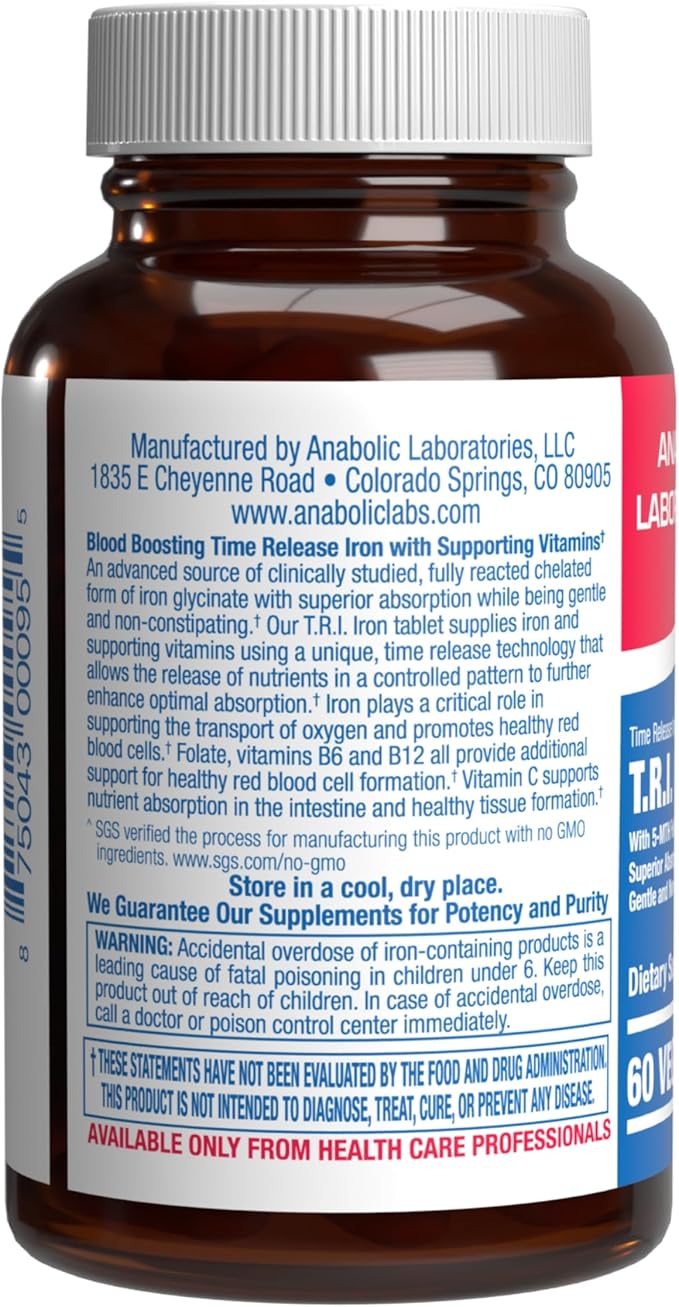 Slow Release Iron Supplement with Vitamin C - High Absorption Gentle Iron with Vitamin C for Women with Methyl B Complex for Maximum Benefits - Stomach Friendly Vegan & Made in The USA - 60 Servings
