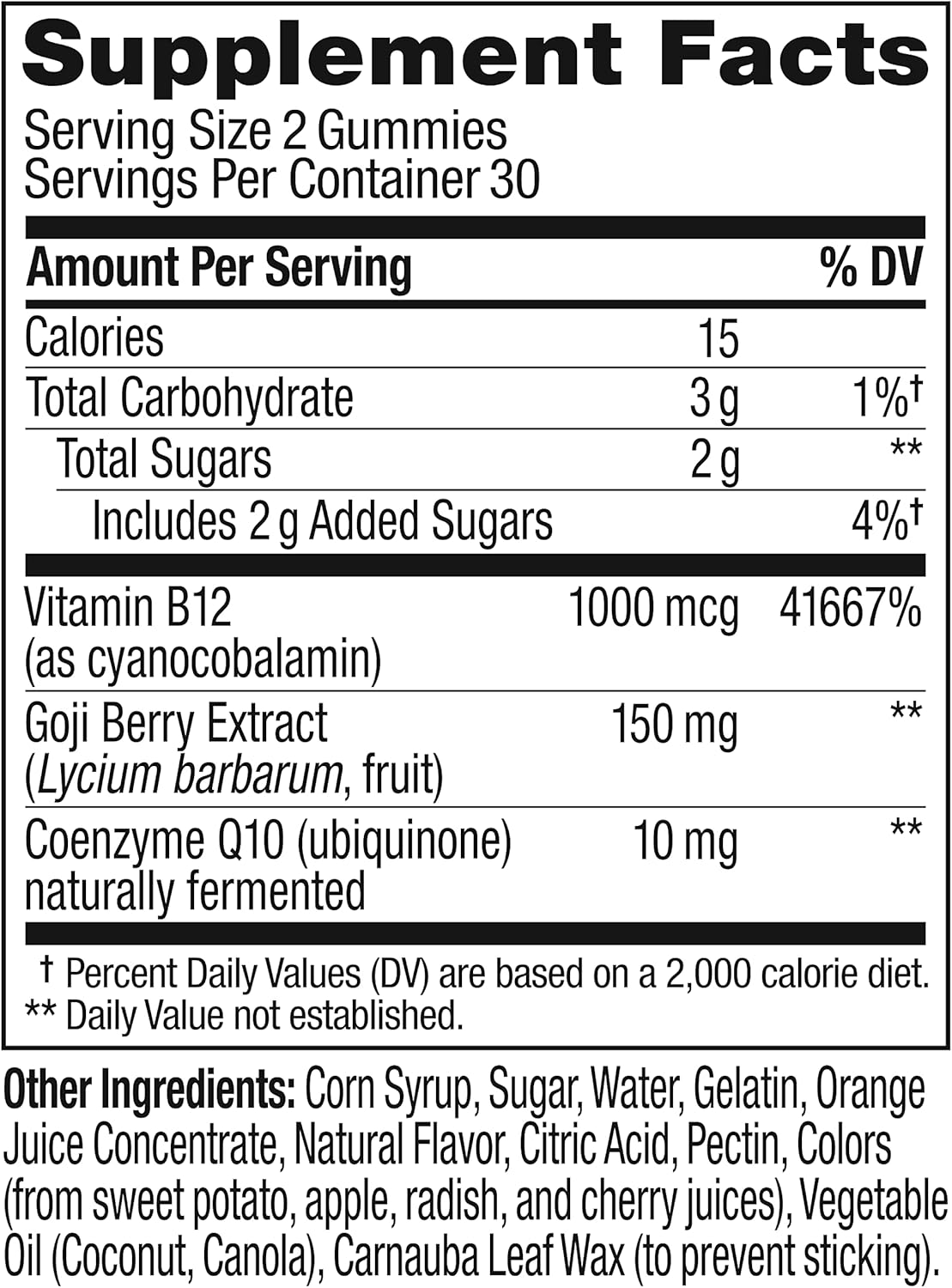 OLLY Extra Strength Daily Energy Gummy, Caffeine Free, 1000mcg Vitamin B12, CoQ10, Goji Berry, Adult Chewable Supplement, Berry Yuzu Flavor - 60 Count (Pack of 2)