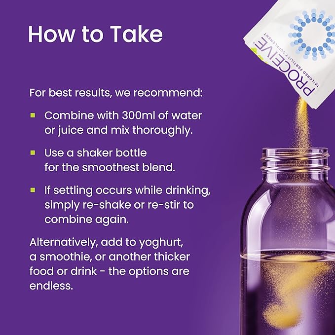 Proceive Max Tailored Fertility Supplement for Men, Pre Conception Vitamins, Minerals, and Amino Acids with Vitamin D, Zinc, Selenium, and Vitamin E, 30 Vegan Drink Mix Packets, Orange Flavor