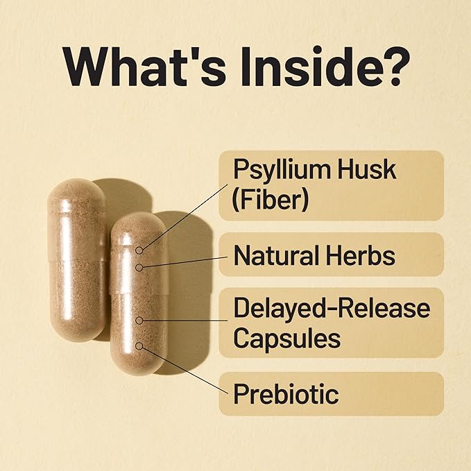 NatureWise Total Colon Care Fiber Cleanse - Natural Laxative Blend - Herbal Laxatives, Prebiotics, & Enzymes for Regularity, Digestion, Weight & Gut Health - Non-GMO - 60 Capsules[30-Day Supply]