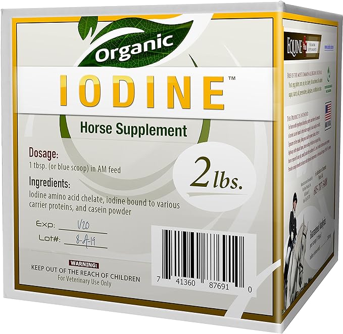 Organic Iodine 2 lbs. - Nutritional Supplement for Horses, Animals - w/ 18 Amino Acids