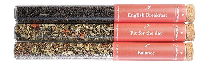 Gourmanity Morning Loose Tea Sampler Gift Set, 3 Flavors to Start your Day the Right Way with Herbal Blend Tea to Balance and Soothe all the Senses, Product of Austria, 1.02oz